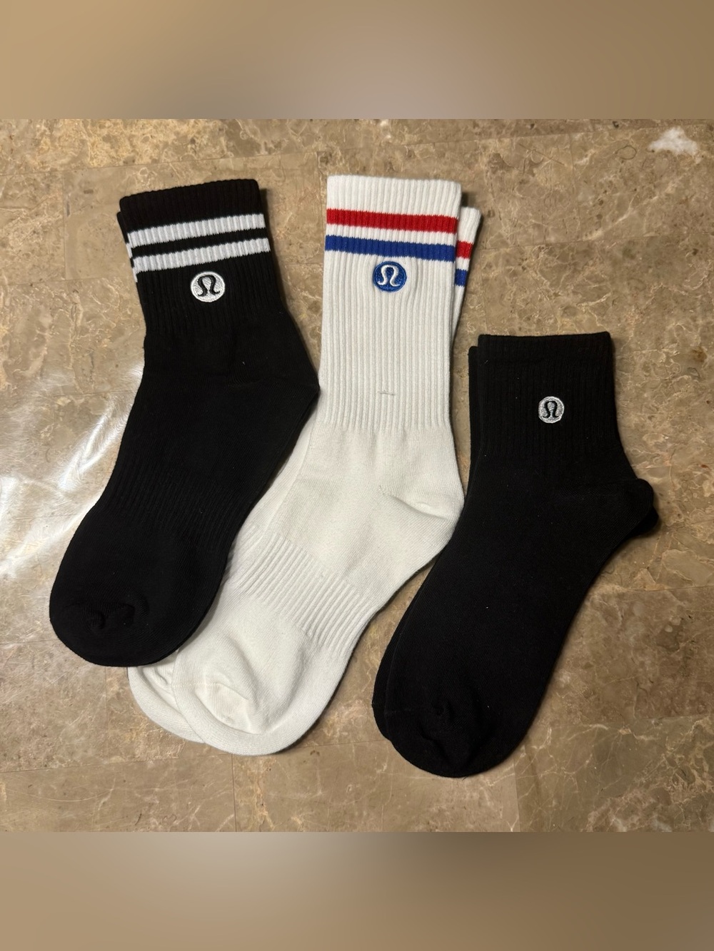 New Women’s Lululemon Athletica Socks 
3 pairs Size Medium 
Socks stretch